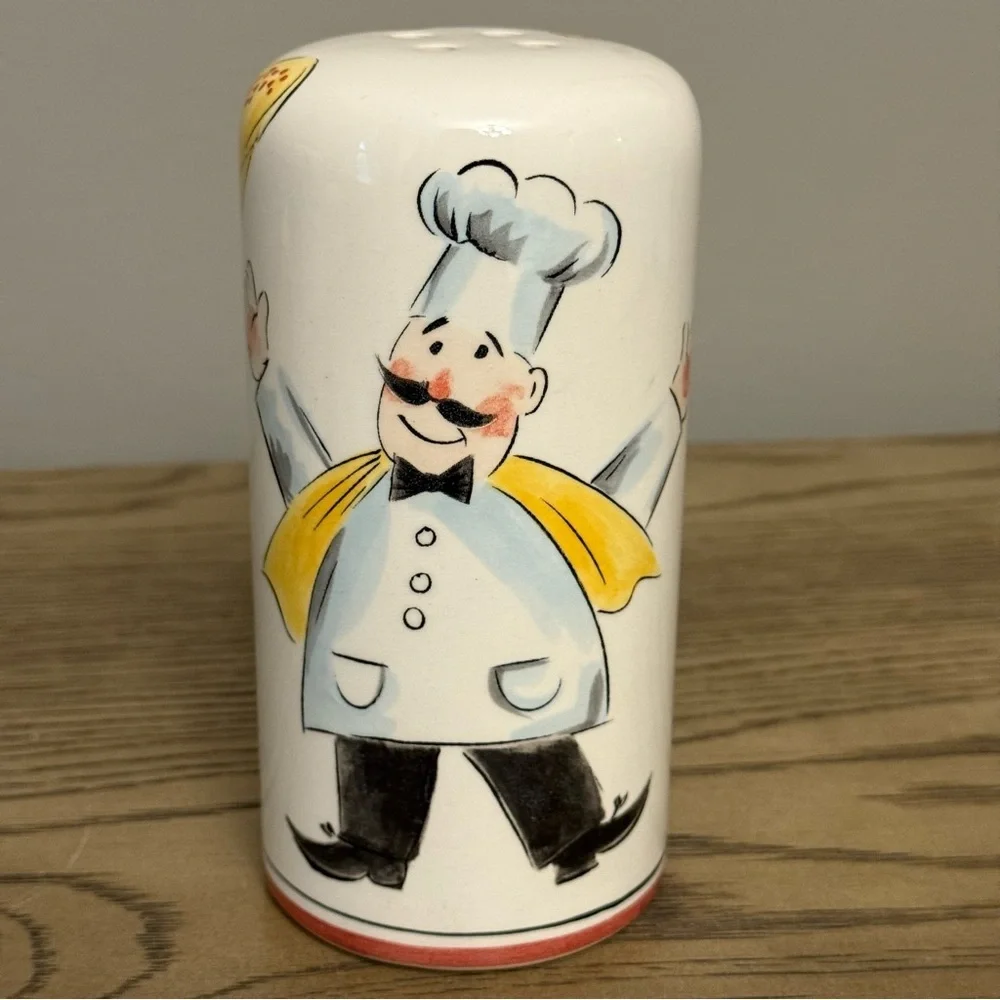 Vintage Ceramic Classic Parmesan Cheese & Hot Pepper Flake Shaker Jars